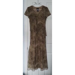 Positive Attitude Womans Maxi Dress Leopard‎ Print Size 8